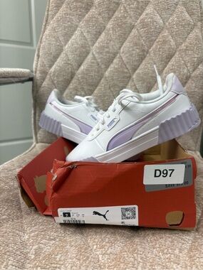 Puma Women’s White Sneakers with Lilac Accents